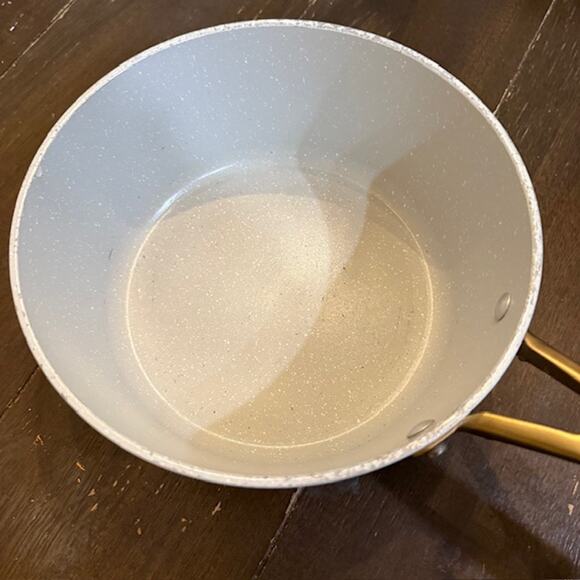 Thyme & Table 2.5 Qt Sauce Pan with Lid - Cream and Gold - Picture 3 of 5